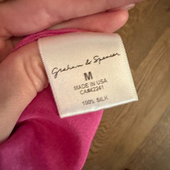 Graham & Spencer 100% Silk Ombre Pink & White Dip Dye Dress Medium - Picture 10 of 11